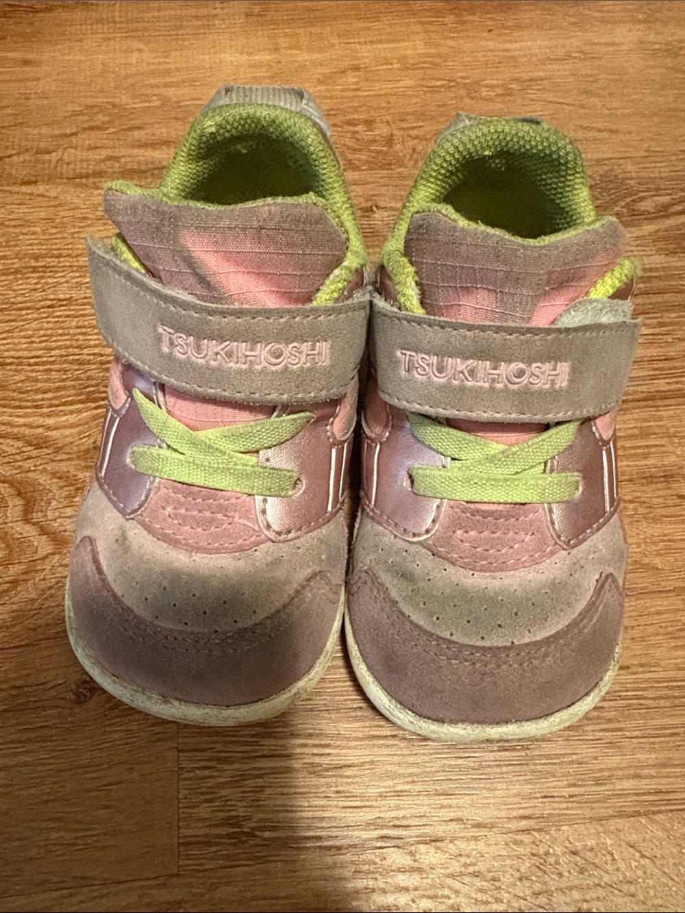 Tsukihoshi Kids Pink and Yellow Sneakers Girls Size 6.5